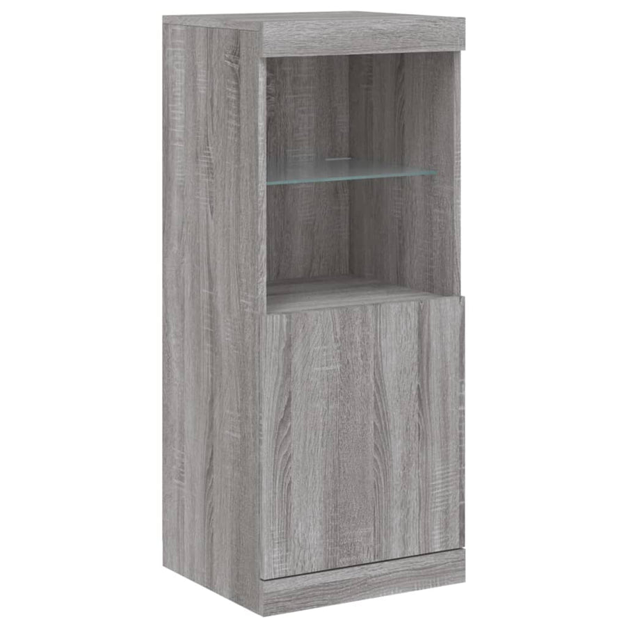 Dressoir met LED-verlichting 162x37x100 cm grijs sonoma eiken Grijs sonoma