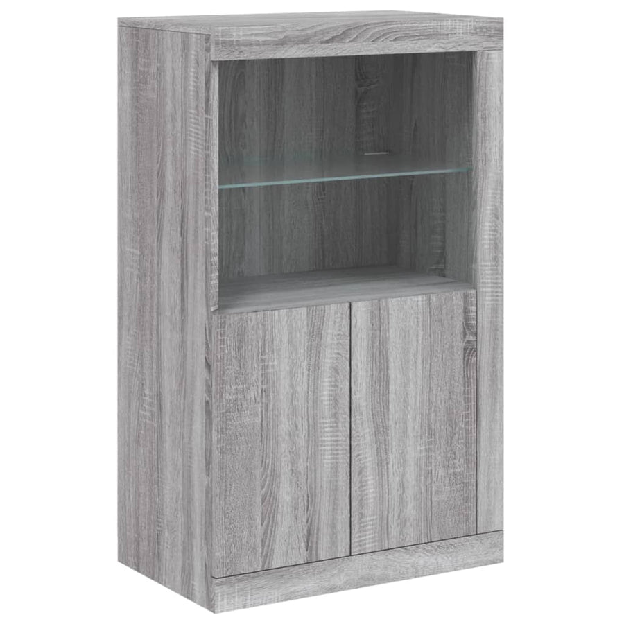 Dressoir met LED-verlichting 162x37x100 cm grijs sonoma eiken Grijs sonoma