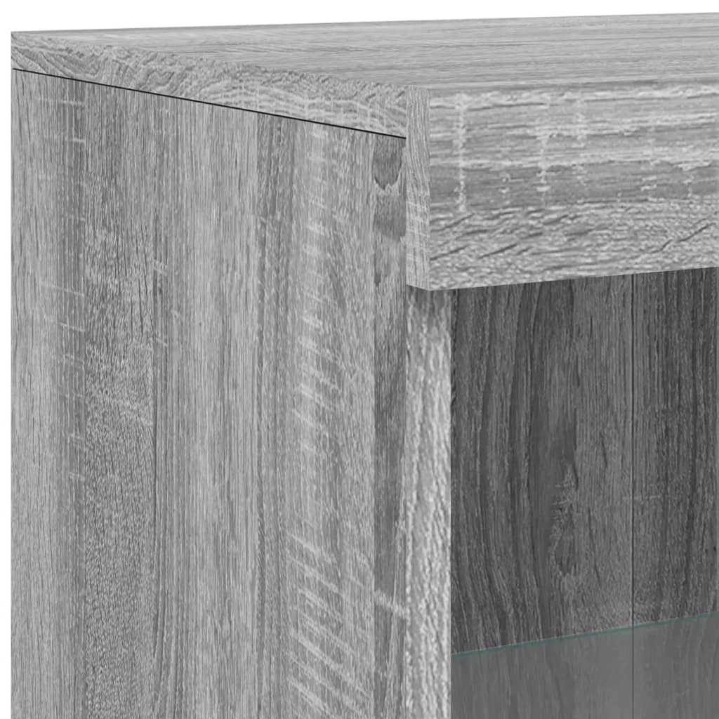 Dressoir met LED-verlichting 162x37x100 cm grijs sonoma eiken Grijs sonoma