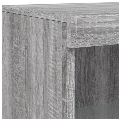 Dressoir met LED-verlichting 162x37x100 cm grijs sonoma eiken Grijs sonoma
