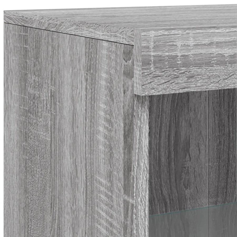 Dressoir met LED-verlichting 162x37x100 cm grijs sonoma eiken Grijs sonoma