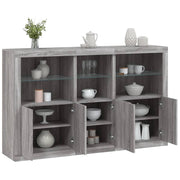 Dressoir 162x37x100 cm grijs sonoma eiken LED