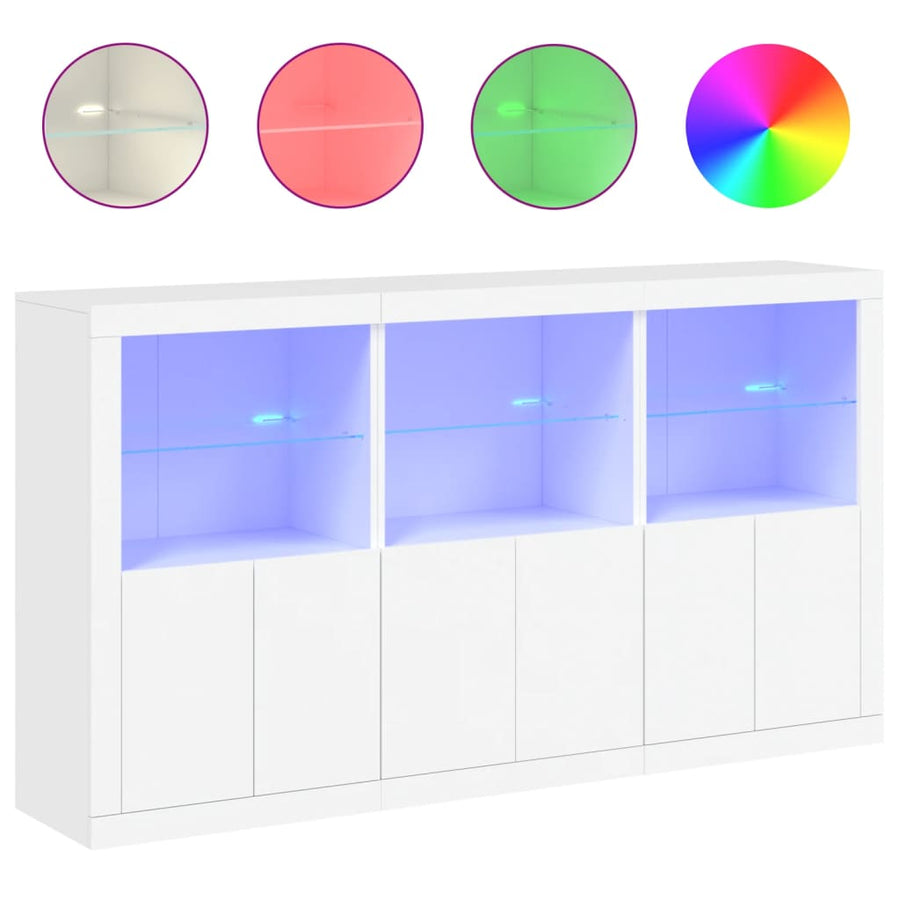 Dressoir Met Led-Verlichting 8,5X37X00 Cm Wit