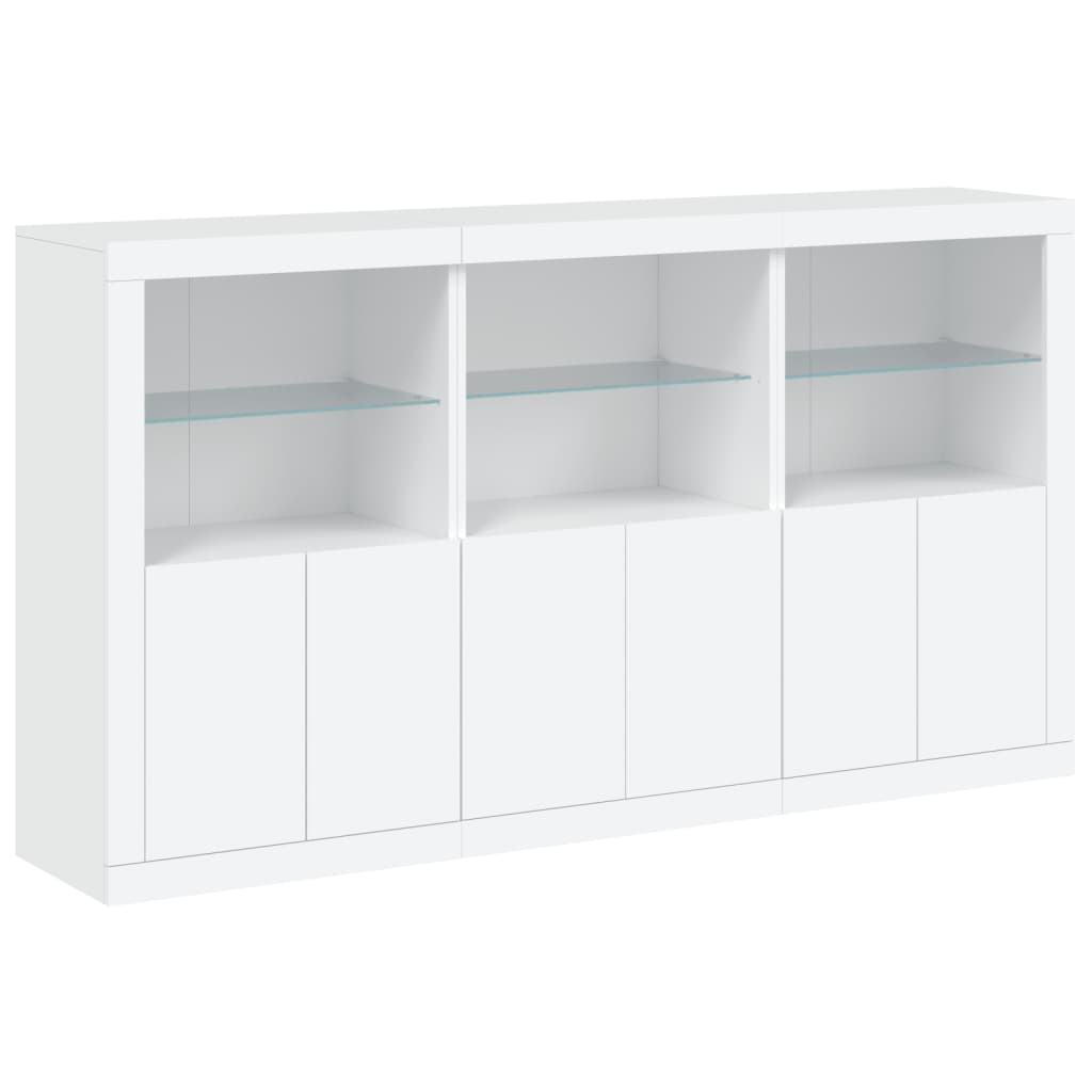 Dressoir Met Led-Verlichting 8,5X37X00 Cm Wit