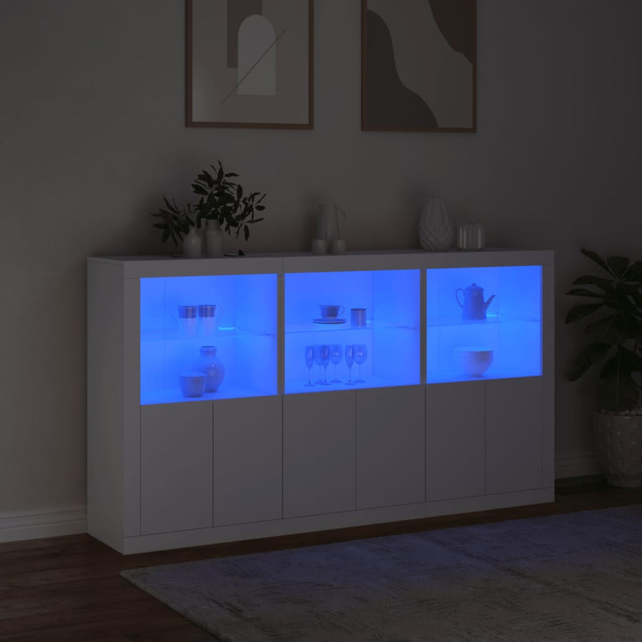 Dressoir Met Led-Verlichting 8,5X37X00 Cm Wit