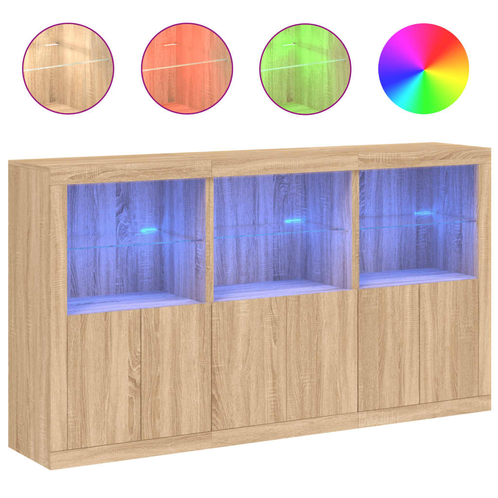 Dressoir Met Led-Verlichting 8,5X37X00 Cm Kleur Sonoma eiken