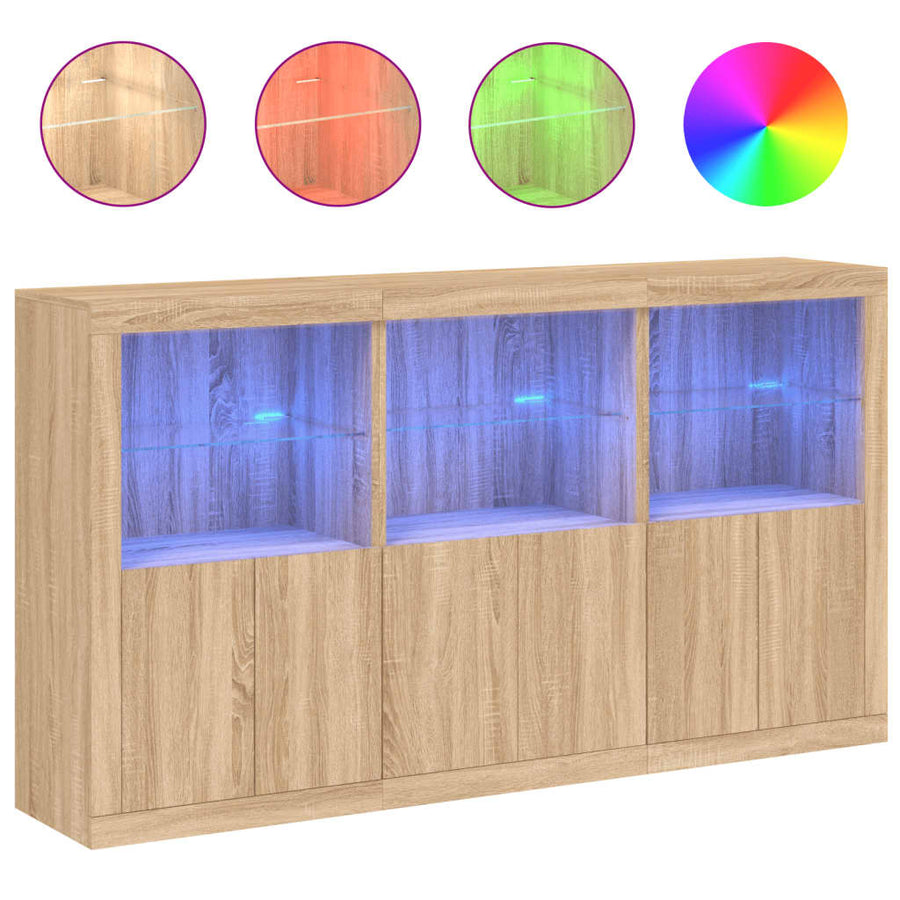Dressoir Met Led-Verlichting 8,5X37X00 Cm Kleur Sonoma eiken