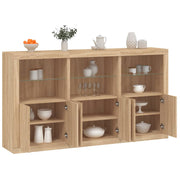 Dressoir 181,5x37x100 cm sonoma eiken led