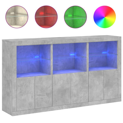 Dressoir Met Led-Verlichting 8,5X37X00 Cm Betongrijs