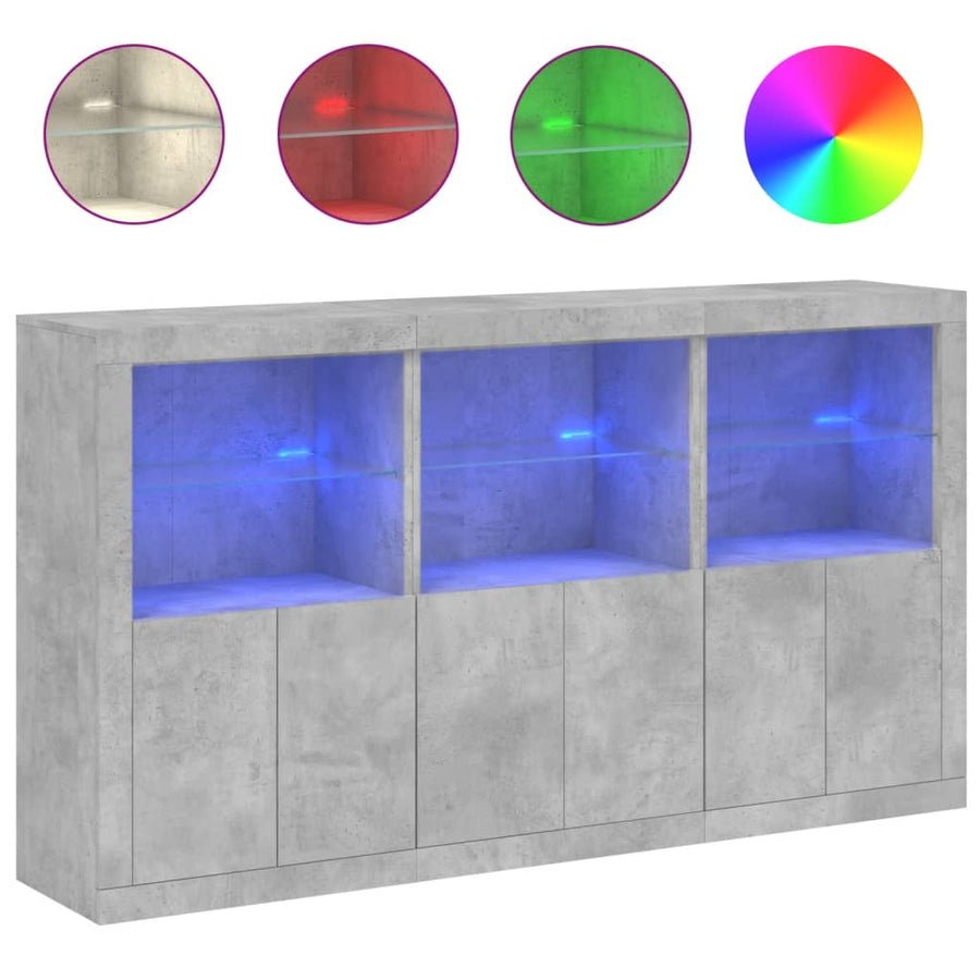 Dressoir Met Led-Verlichting 8,5X37X00 Cm Betongrijs