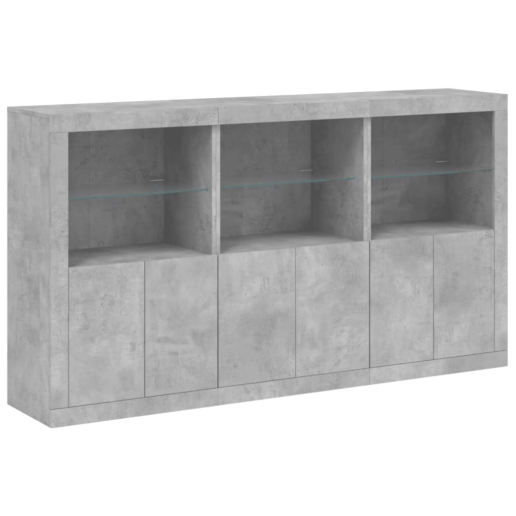 Dressoir Met Led-Verlichting 8,5X37X00 Cm Betongrijs