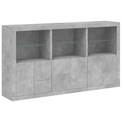 Dressoir Met Led-Verlichting 8,5X37X00 Cm Betongrijs