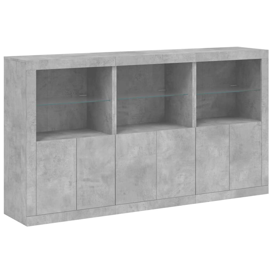 Dressoir Met Led-Verlichting 8,5X37X00 Cm Betongrijs