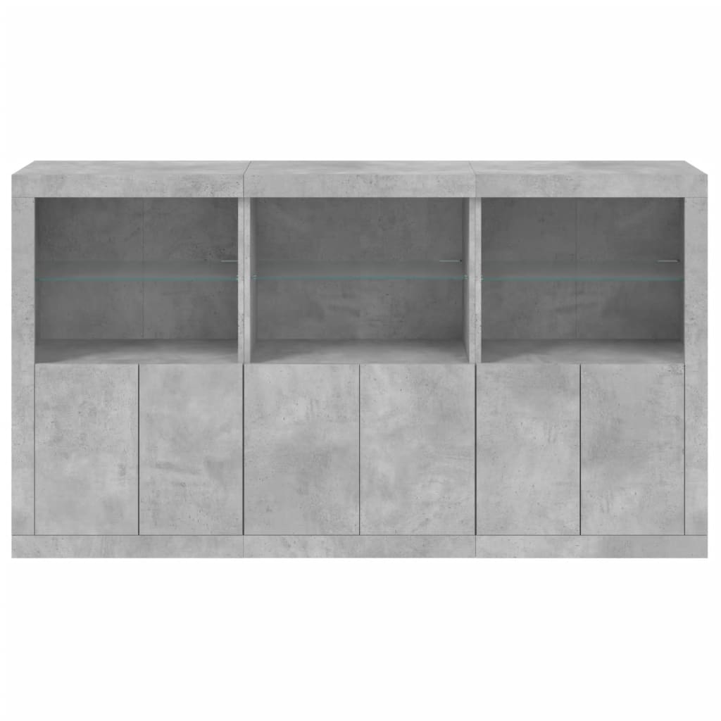 Dressoir Met Led-Verlichting 8,5X37X00 Cm Betongrijs