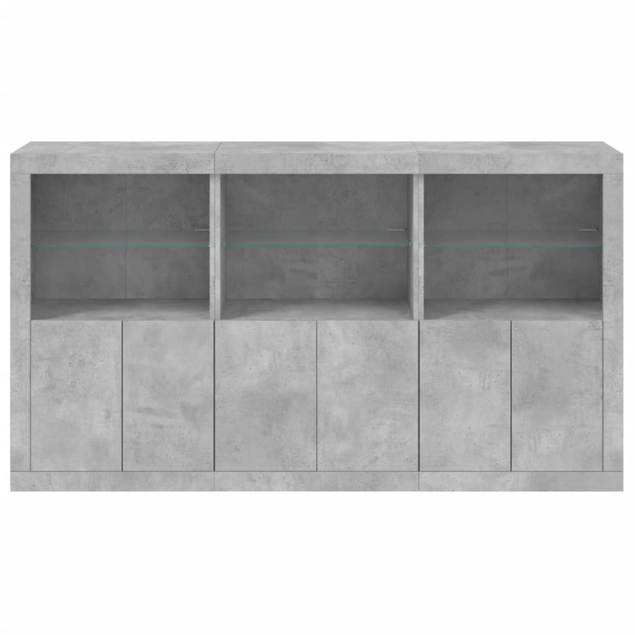 Dressoir Met Led-Verlichting 8,5X37X00 Cm Betongrijs