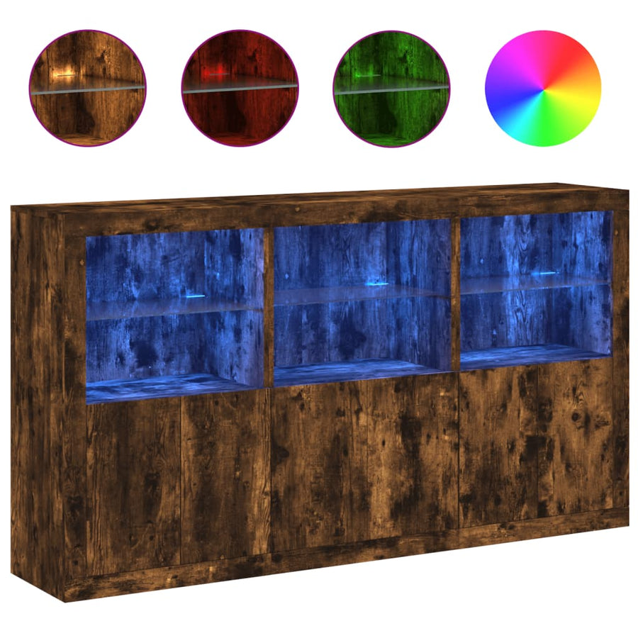 Dressoir Met Led-Verlichting 8,5X37X00 Cm Kleur Gerookt eiken