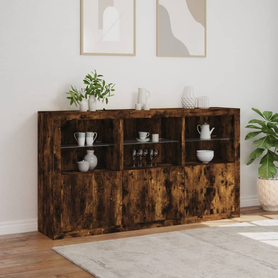 Dressoir Met Led-Verlichting 8,5X37X00 Cm Kleur Gerookt eiken