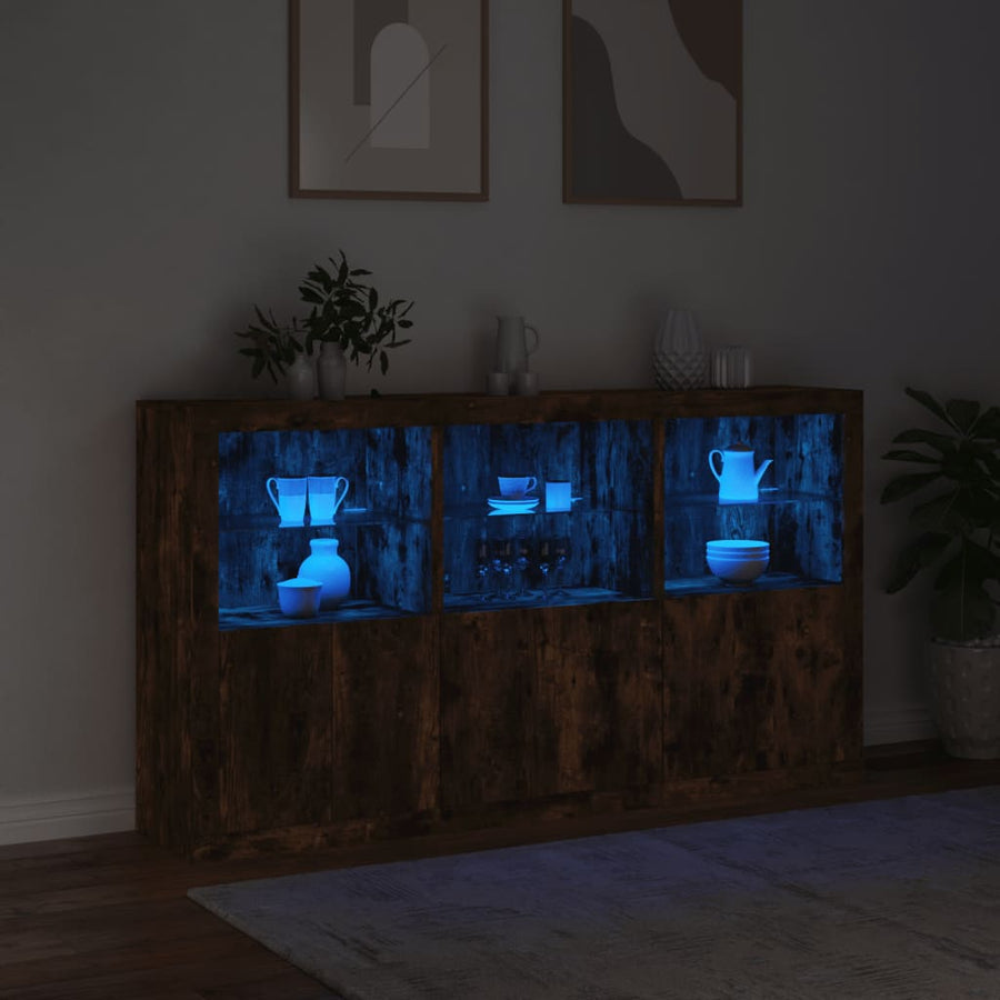 Dressoir Met Led-Verlichting 8,5X37X00 Cm Kleur Gerookt eiken