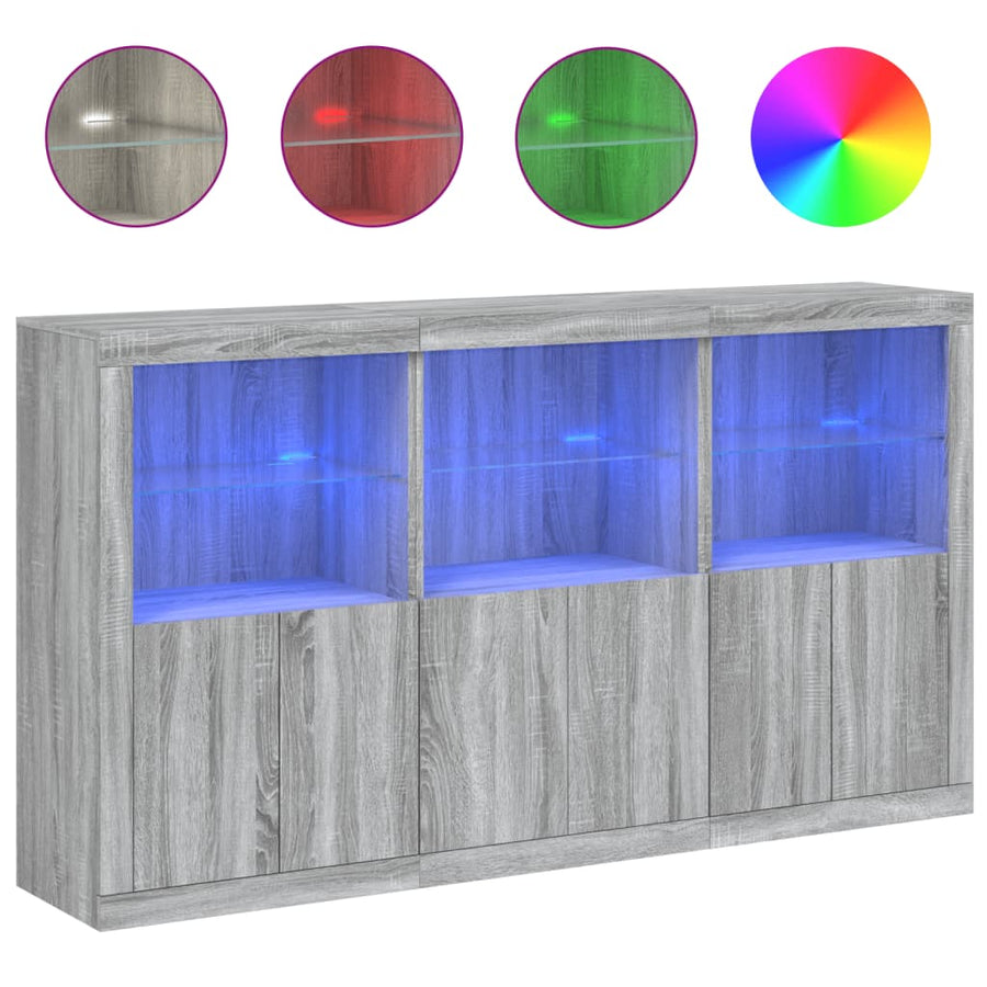 Dressoir Met Led-Verlichting 8,5X37X00 Cm Eiken Grijs sonoma
