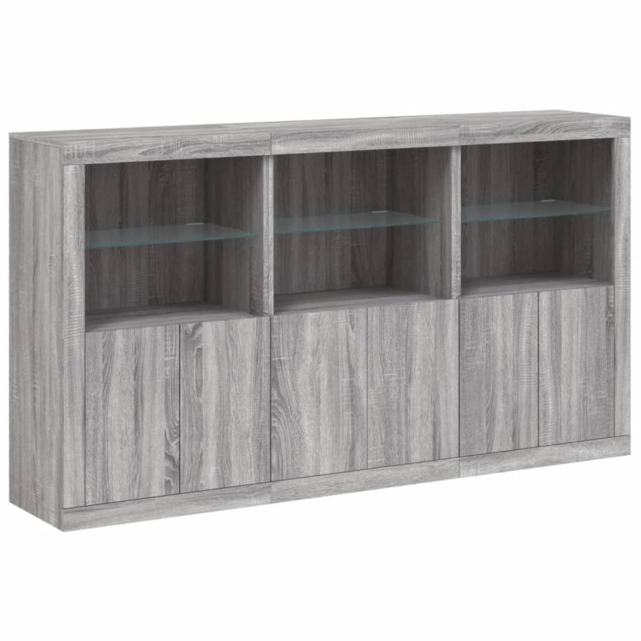 Dressoir Met Led-Verlichting 8,5X37X00 Cm Eiken Grijs sonoma
