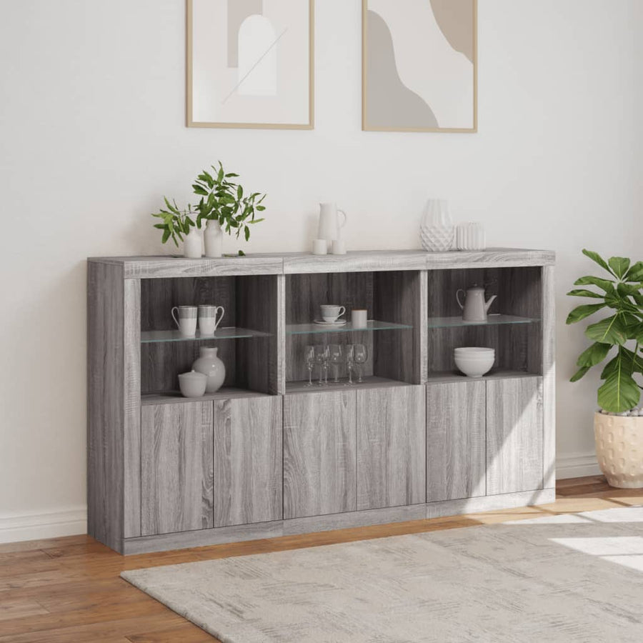 Dressoir Met Led-Verlichting 8,5X37X00 Cm Eiken Grijs sonoma