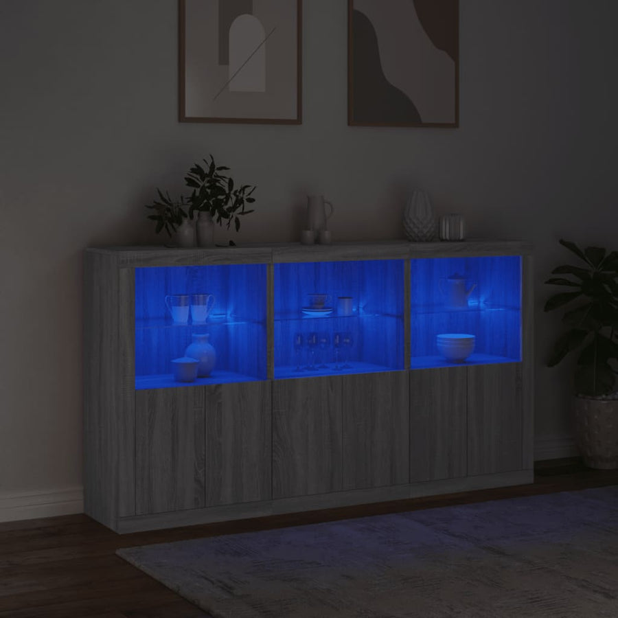 Dressoir Met Led-Verlichting 8,5X37X00 Cm Eiken Grijs sonoma