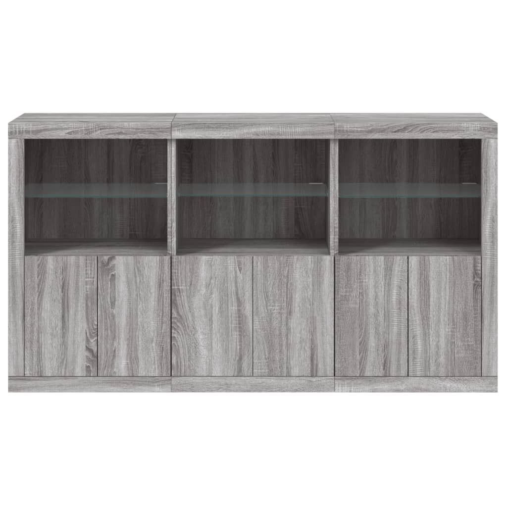 Dressoir Met Led-Verlichting 8,5X37X00 Cm Eiken Grijs sonoma