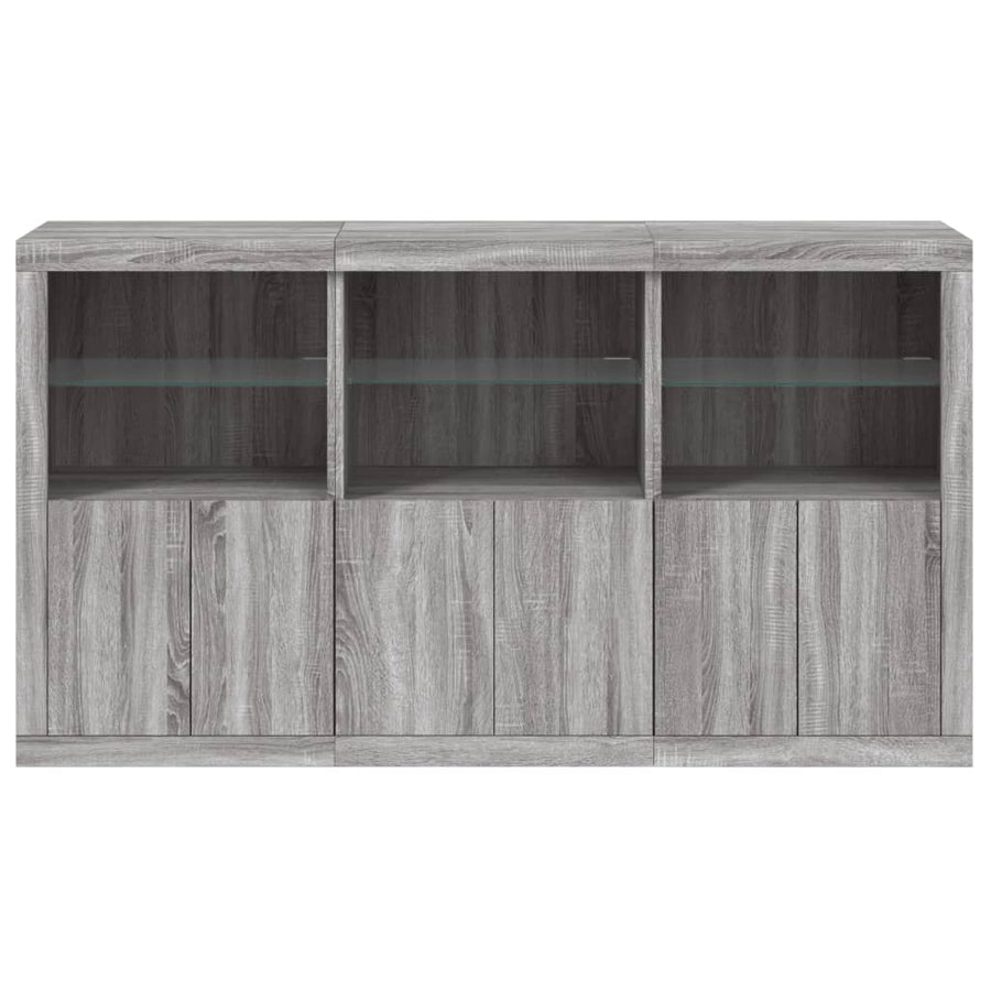 Dressoir Met Led-Verlichting 8,5X37X00 Cm Eiken Grijs sonoma