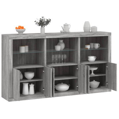 Dressoir Met Led-Verlichting 8,5X37X00 Cm Eiken Grijs sonoma