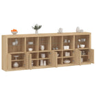 Dressoir Met Led-Verlichting 283X37X00 Cm Kleurig Sonoma eiken