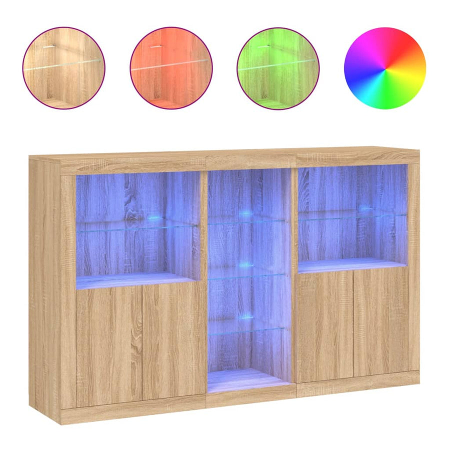 Dressoir Met Led-Verlichting 62X37X00 Cm Kleurig Sonoma eiken