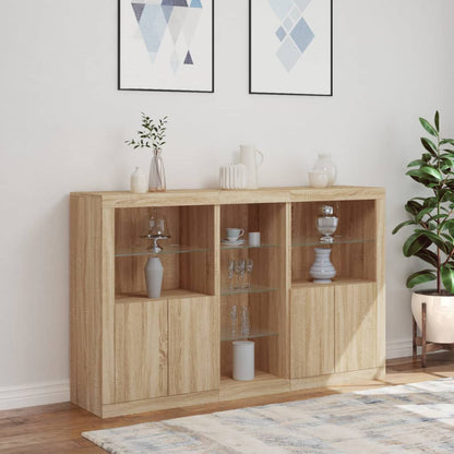 Dressoir Met Led-Verlichting 62X37X00 Cm Kleurig Sonoma eiken