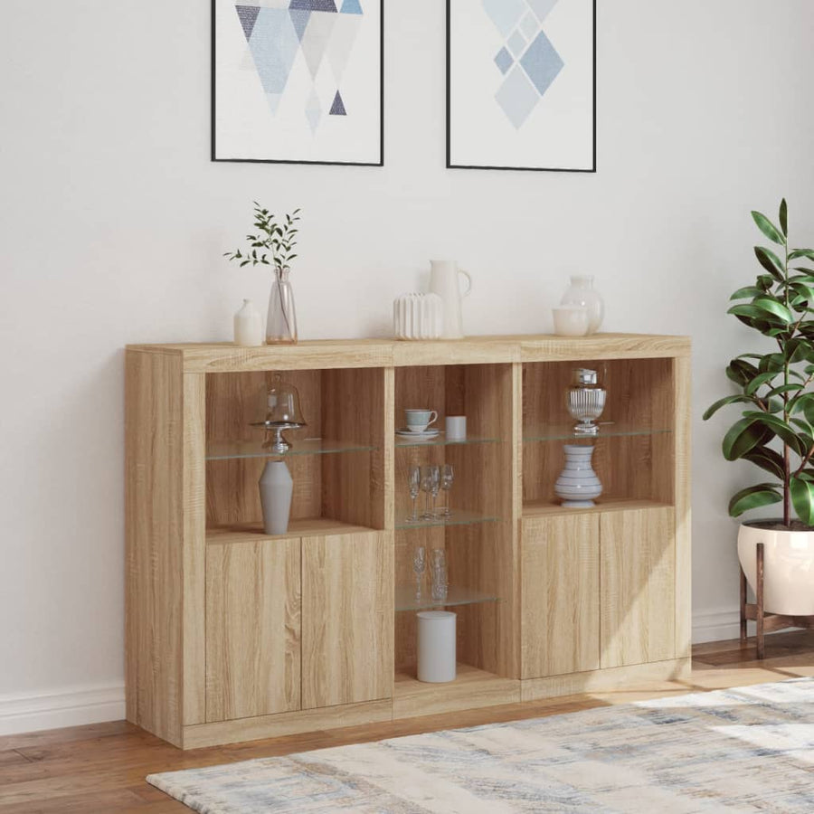 Dressoir Met Led-Verlichting 62X37X00 Cm Kleurig Sonoma eiken