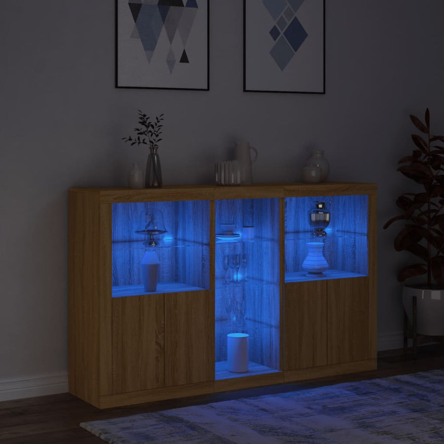 Dressoir Met Led-Verlichting 62X37X00 Cm Kleurig Sonoma eiken