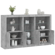 Dressoir 162x37x100 cm betongrijs LED