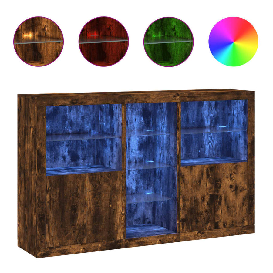 Dressoir Met Led-Verlichting 62X37X00 Cm Kleurig Gerookt eiken