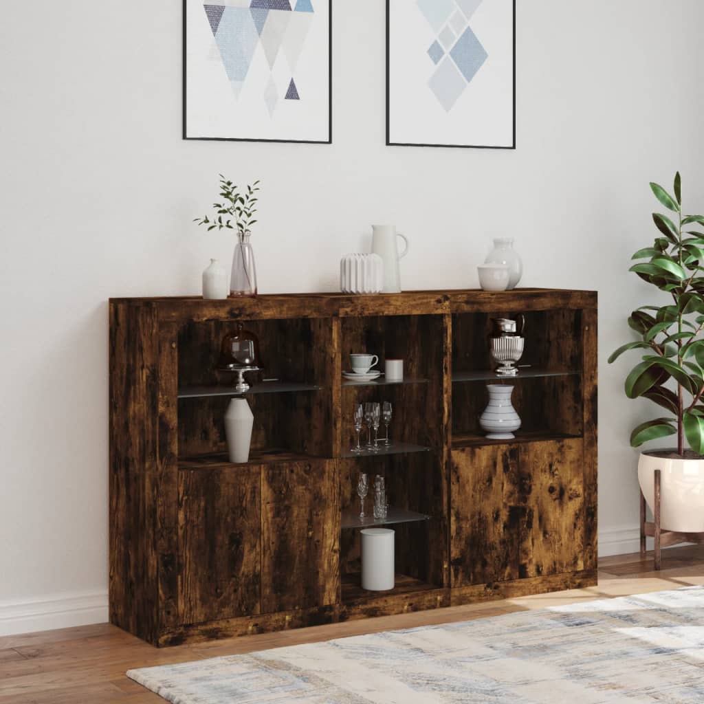 Dressoir Met Led-Verlichting 62X37X00 Cm Kleurig Gerookt eiken