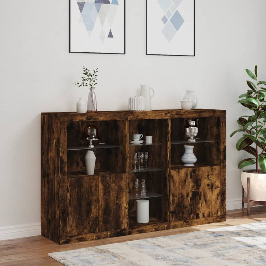 Dressoir Met Led-Verlichting 62X37X00 Cm Kleurig Gerookt eiken