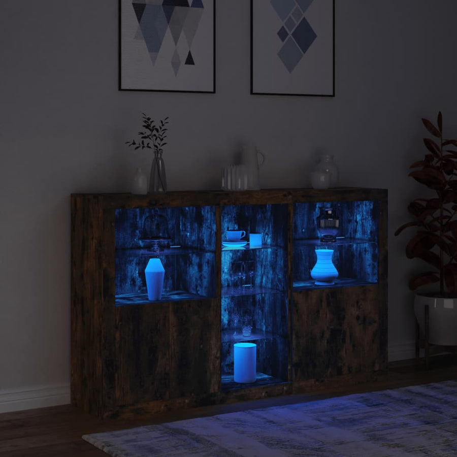 Dressoir Met Led-Verlichting 62X37X00 Cm Kleurig Gerookt eiken