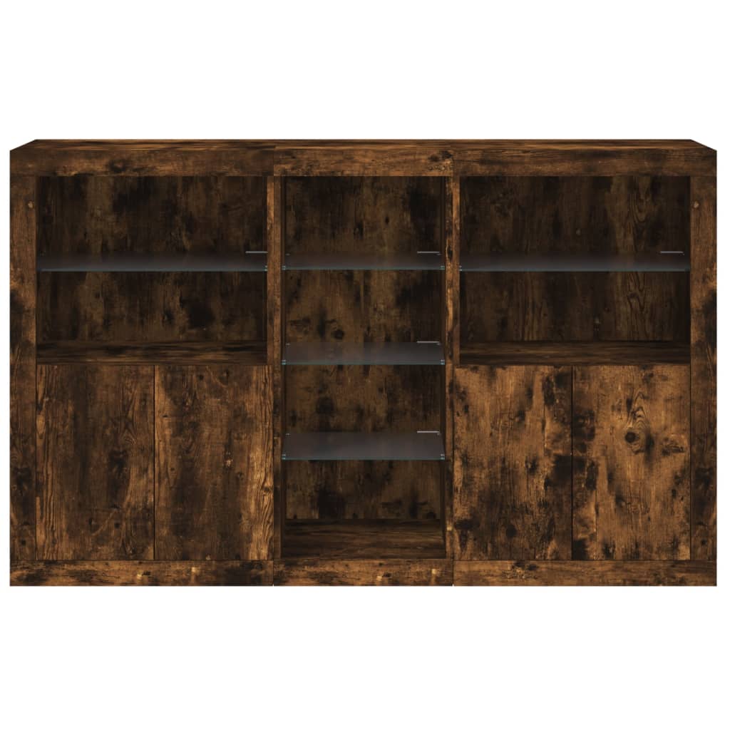 Dressoir Met Led-Verlichting 62X37X00 Cm Kleurig Gerookt eiken