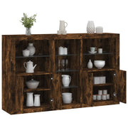 Dressoir 162x37x100 cm gerookt eiken led