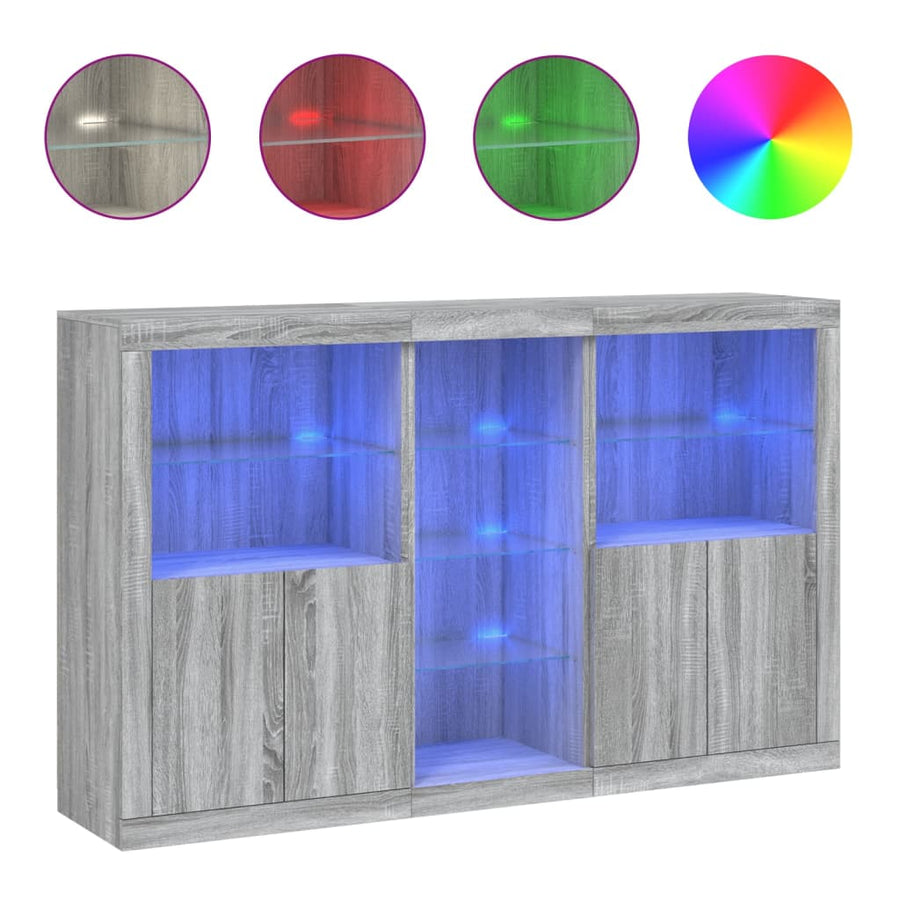 Dressoir Met Led-Verlichting 62X37X00 Cm Eiken Grijs sonoma