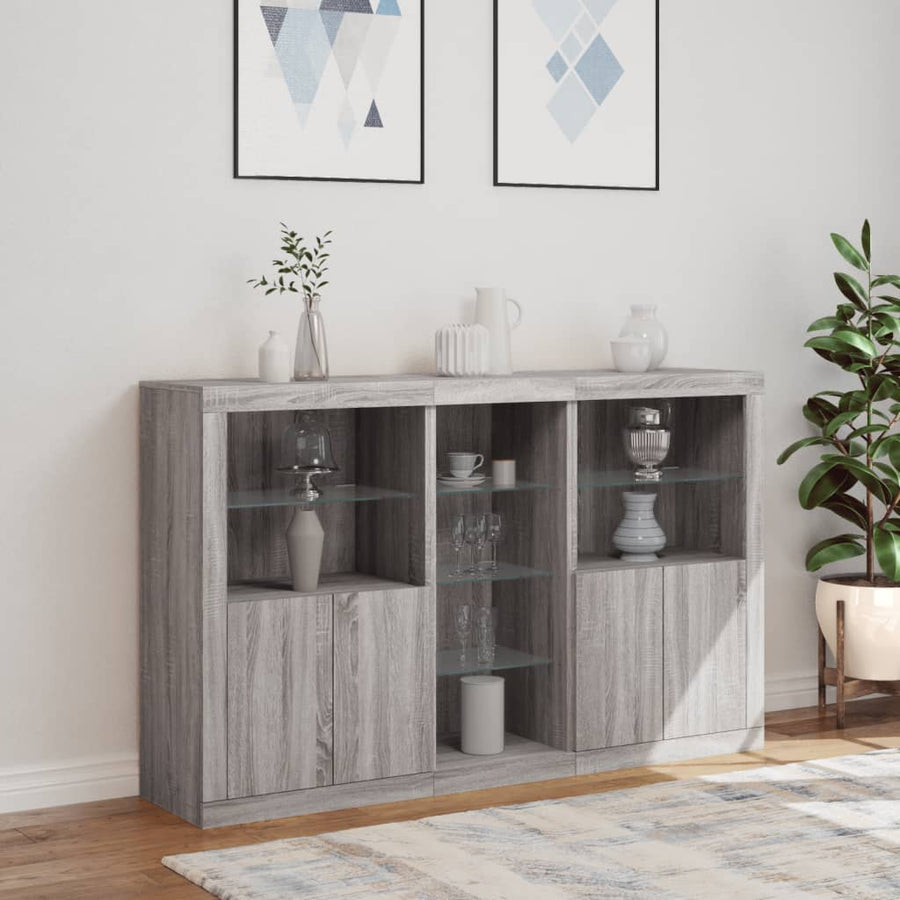 Dressoir Met Led-Verlichting 62X37X00 Cm Eiken Grijs sonoma
