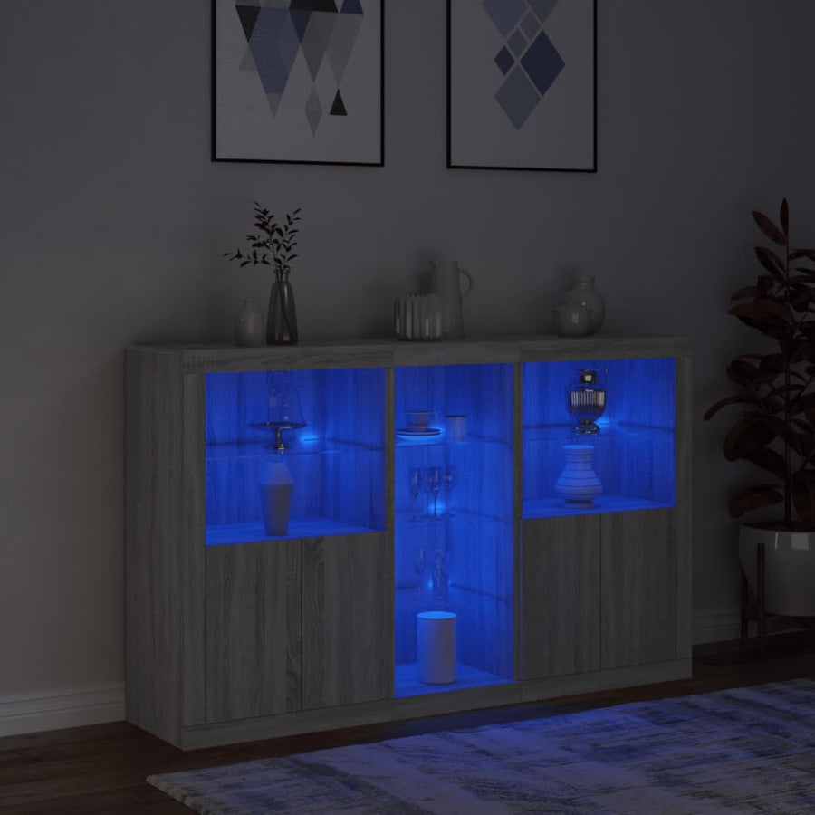 Dressoir Met Led-Verlichting 62X37X00 Cm Eiken Grijs sonoma