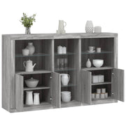 Dressoir 162x37x100 cm grijs sonoma eiken LED
