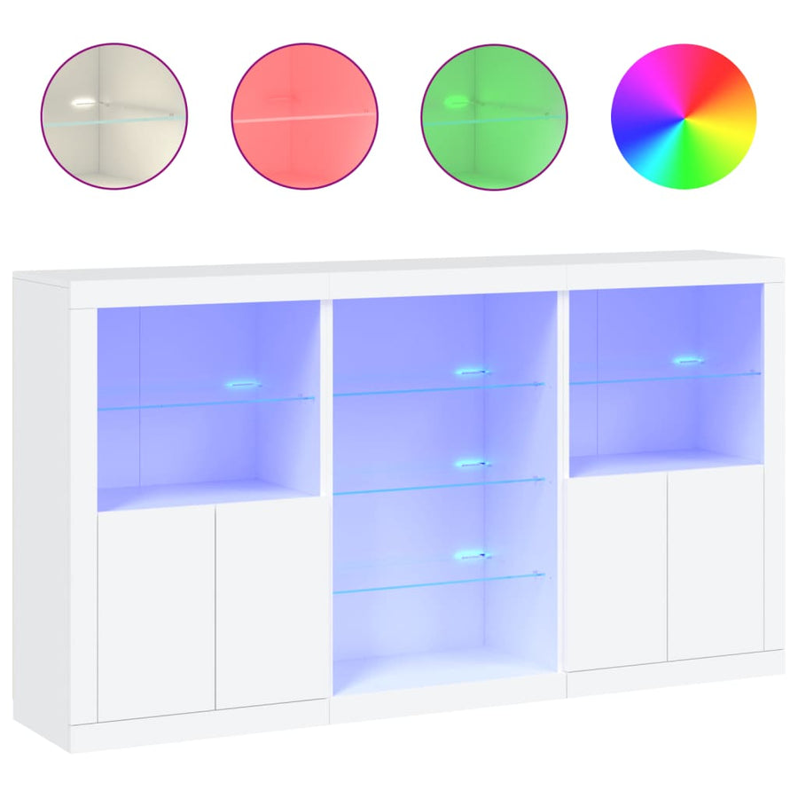 Dressoir Met Led-Verlichting 8,5X37X00 Cm Wit