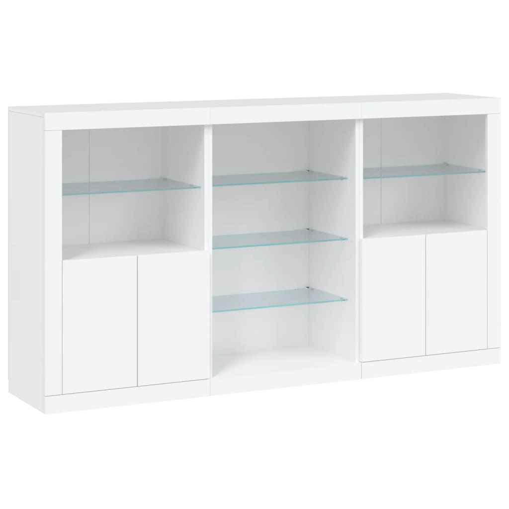 Dressoir Met Led-Verlichting 8,5X37X00 Cm Wit