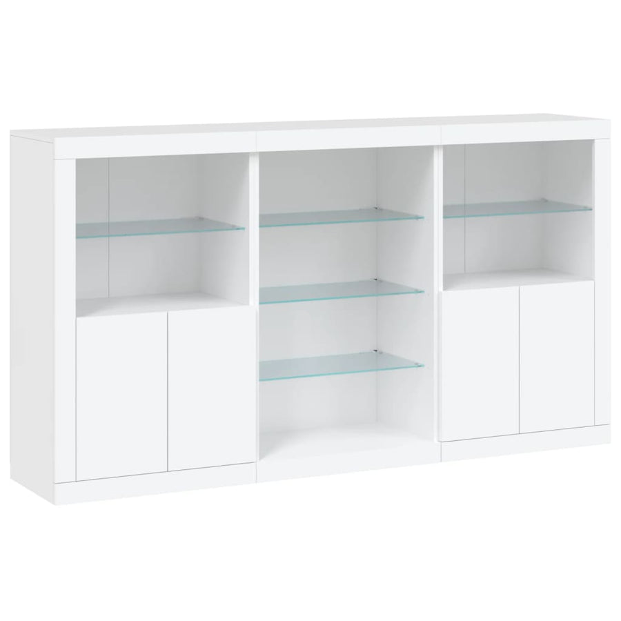 Dressoir Met Led-Verlichting 8,5X37X00 Cm Wit