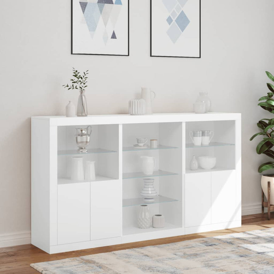 Dressoir Met Led-Verlichting 8,5X37X00 Cm Wit