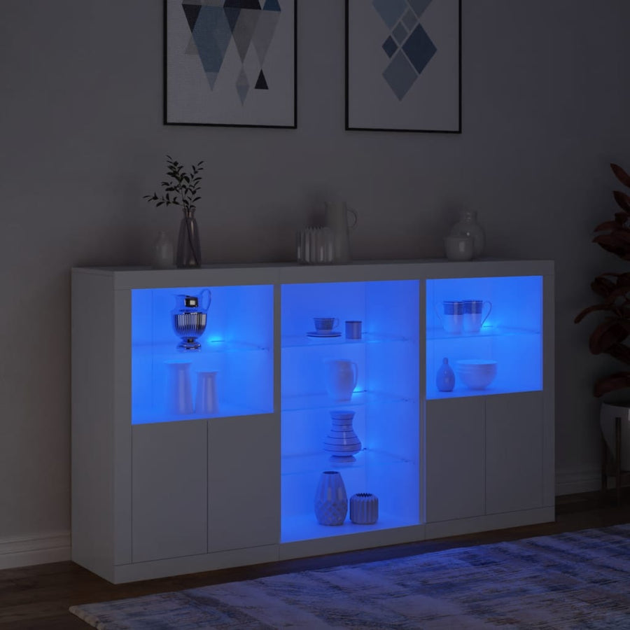 Dressoir Met Led-Verlichting 8,5X37X00 Cm Wit